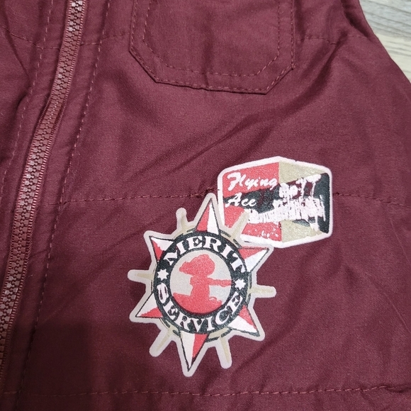 Peanuts Snoopy vest puffer Boys Size 24 months cranberry - Picture 5 of 7